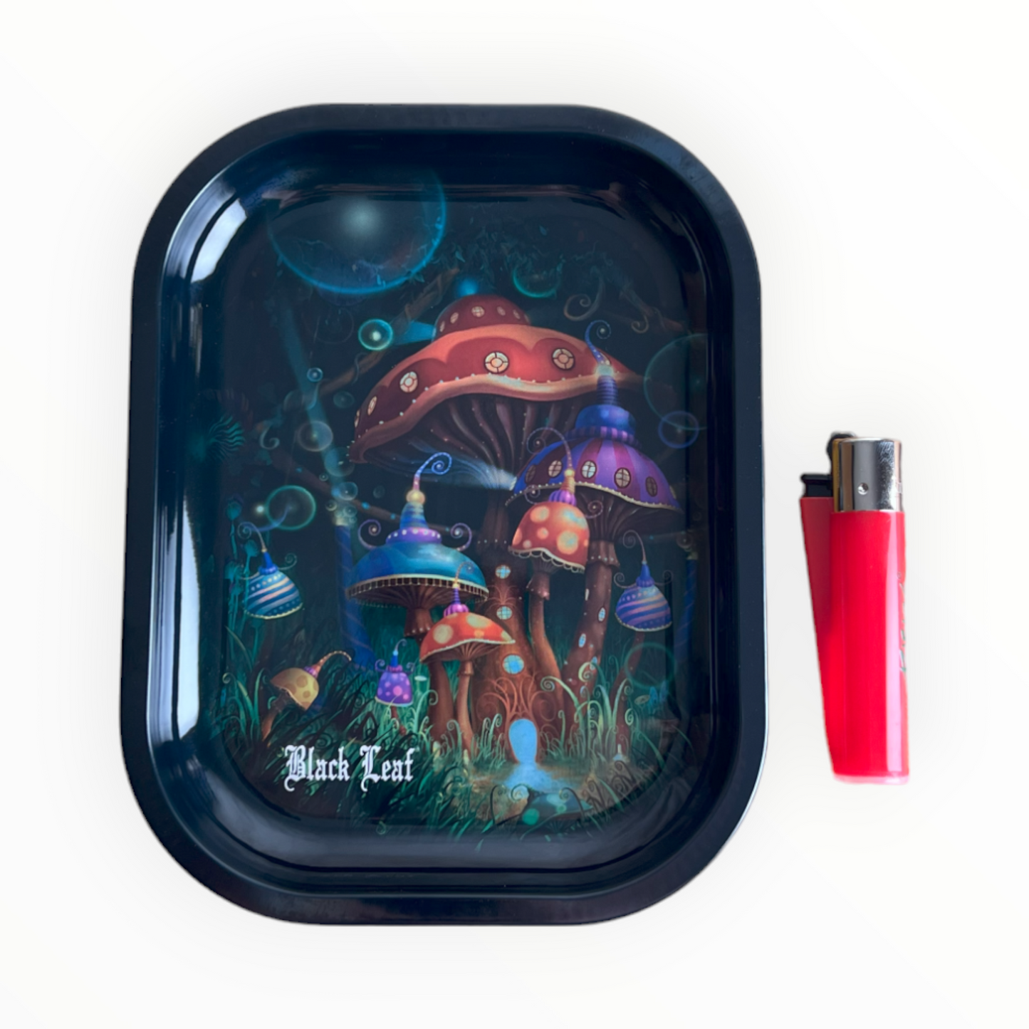 Rolling Tray aus Metall | "Mushroom" | S | Black Leaf