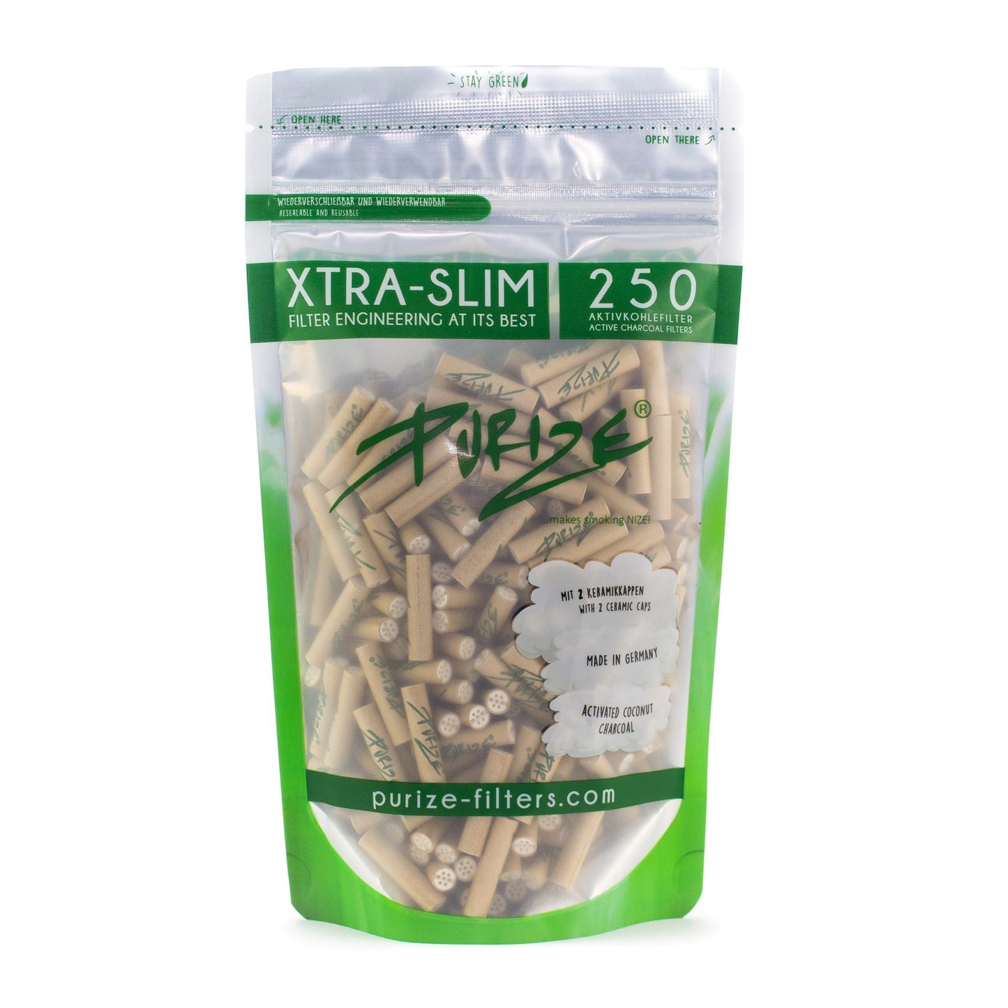 PURIZE Aktivkohlefilter 5.9mm | 250 Stk. | Xtra Slim Size