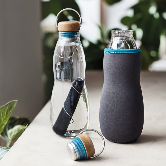 Trinkflasche aus Glas mit Aktivkohlefilter | 650 ml "Eau Good"