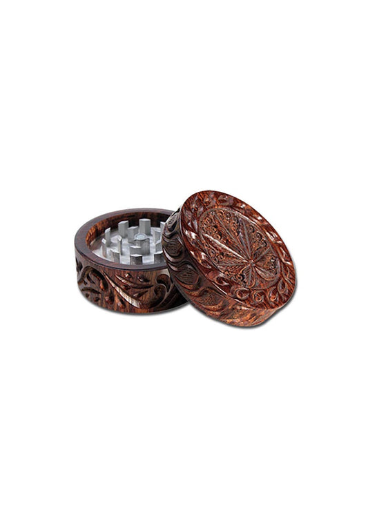 Rosenholz Grinder | Hanfblatt | 2 Teilig