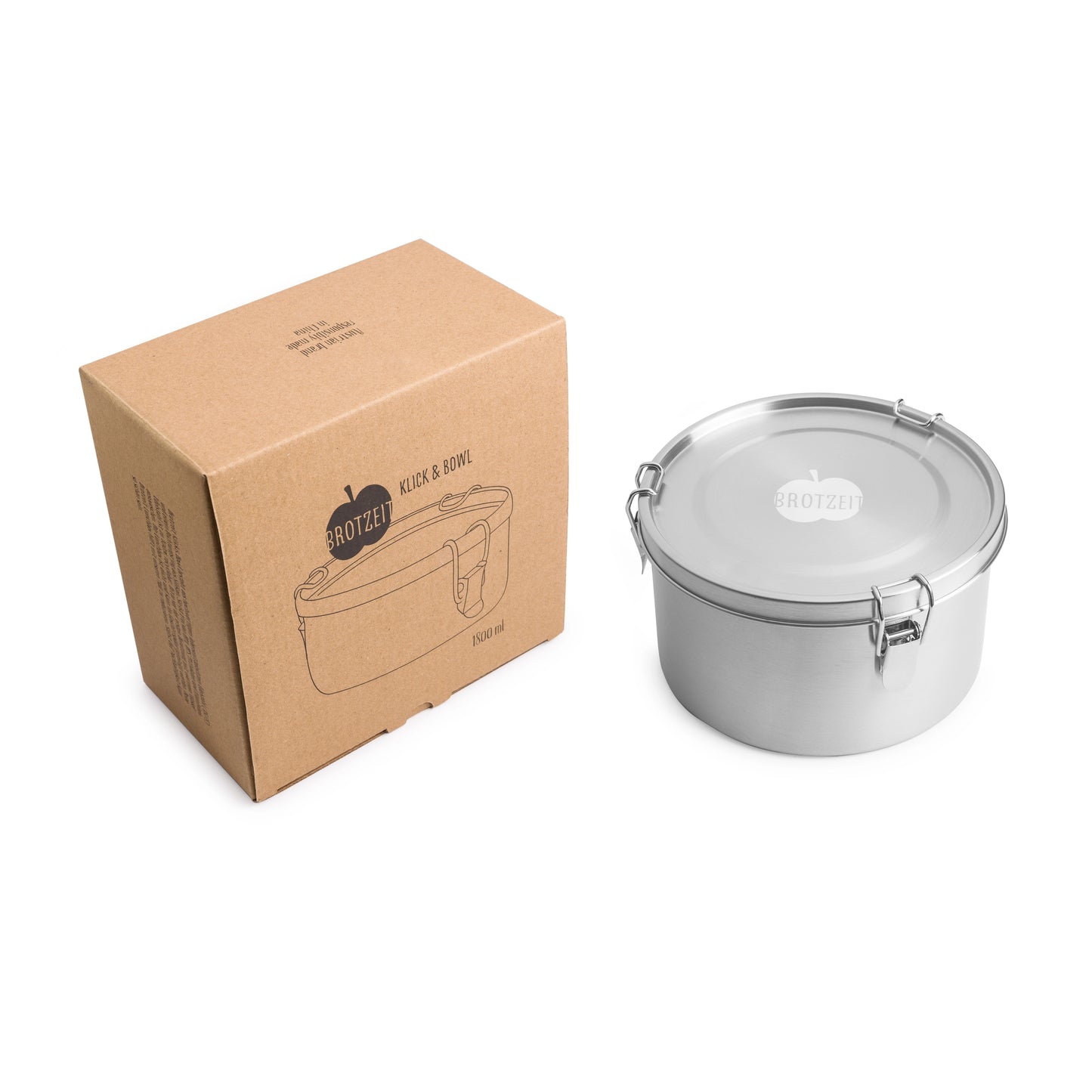 KLICK & BOWL | Edelstahl-Brotdose | 1.8L + Gratis Spork