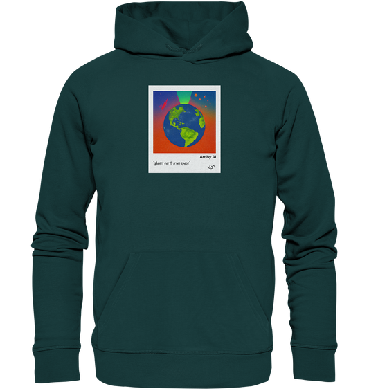 Art by AI | Planet from Space | Hoodie | Print: front (Organic)