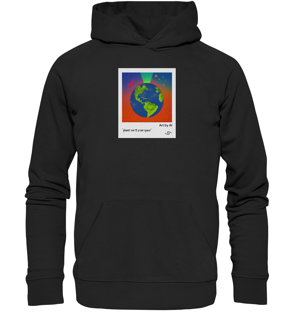 Art by AI | Planet from Space | Hoodie | Print: front (Organic)