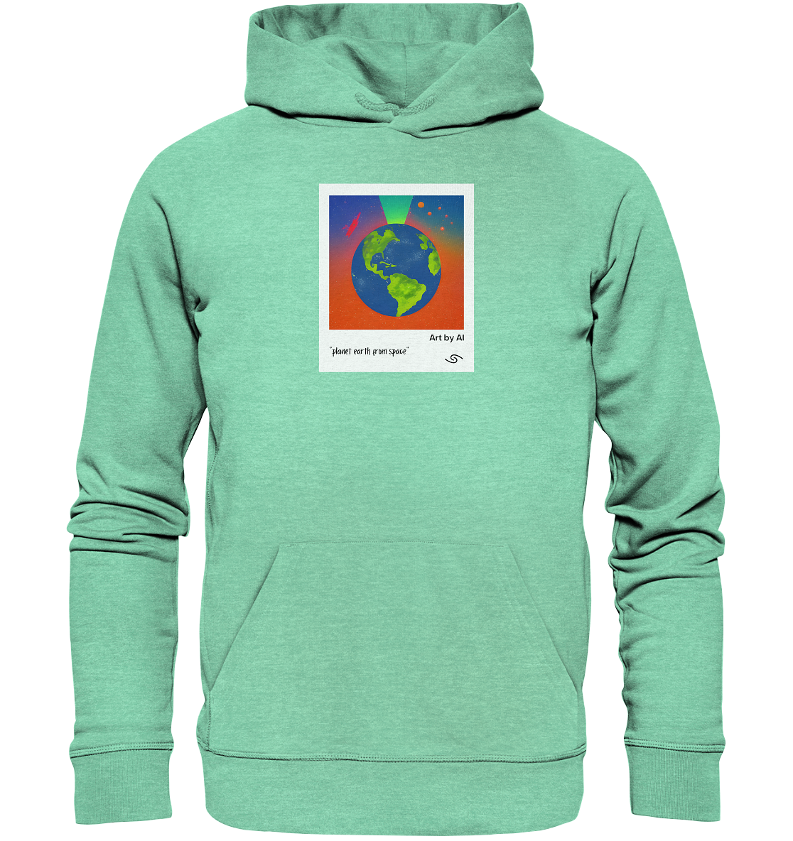 Art by AI | Planet from Space | Hoodie | Print: front (Organic)