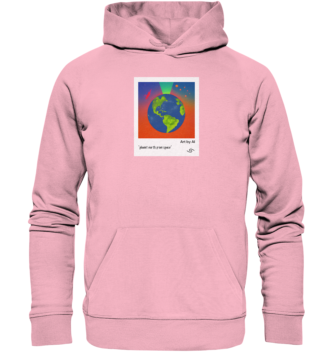 Art by AI | Planet from Space | Hoodie | Print: front (Organic)